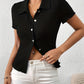 Schwarzes Herzknopf Shirt - Sophie