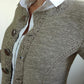 StrickSinn® - Khaki Langarm Strickjacke mit Knopfleiste
