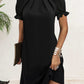 Knielanges Kleid mit Laternenärmeln