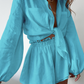 LANNA - Stylisches Leinen Set aus Hemd und Shorts