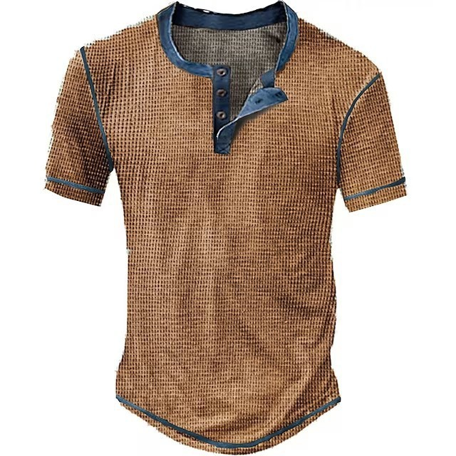 Arian - Vintage Herren T-Shirt  Waffelstrick Struktur