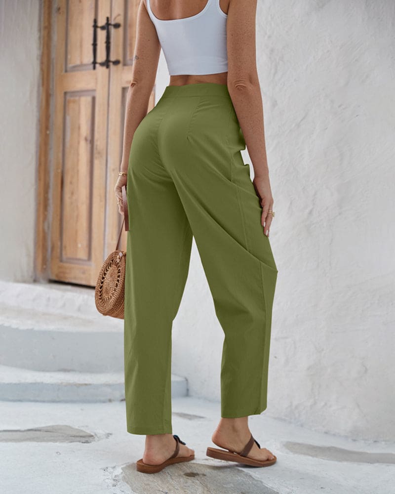 Kirsten - Unifarbene Hose mit hoher Taille