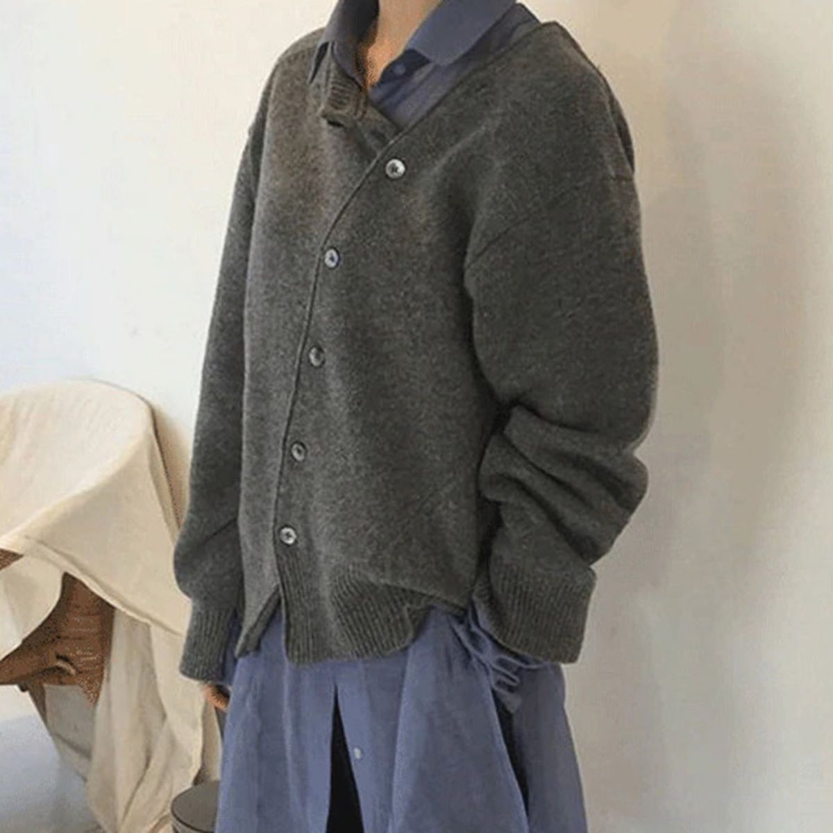 LOLO - Couture Jacke aus kuschligem Material  mit verspielter Knopfleiste