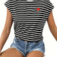 Schwarz-Weiß Gestreiftes T-Shirt - Zoe