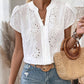 Weißes Spitzenshirt mit Puffärmeln - Alina