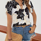 Schwarz-Weiß Blumenbluse Marlene