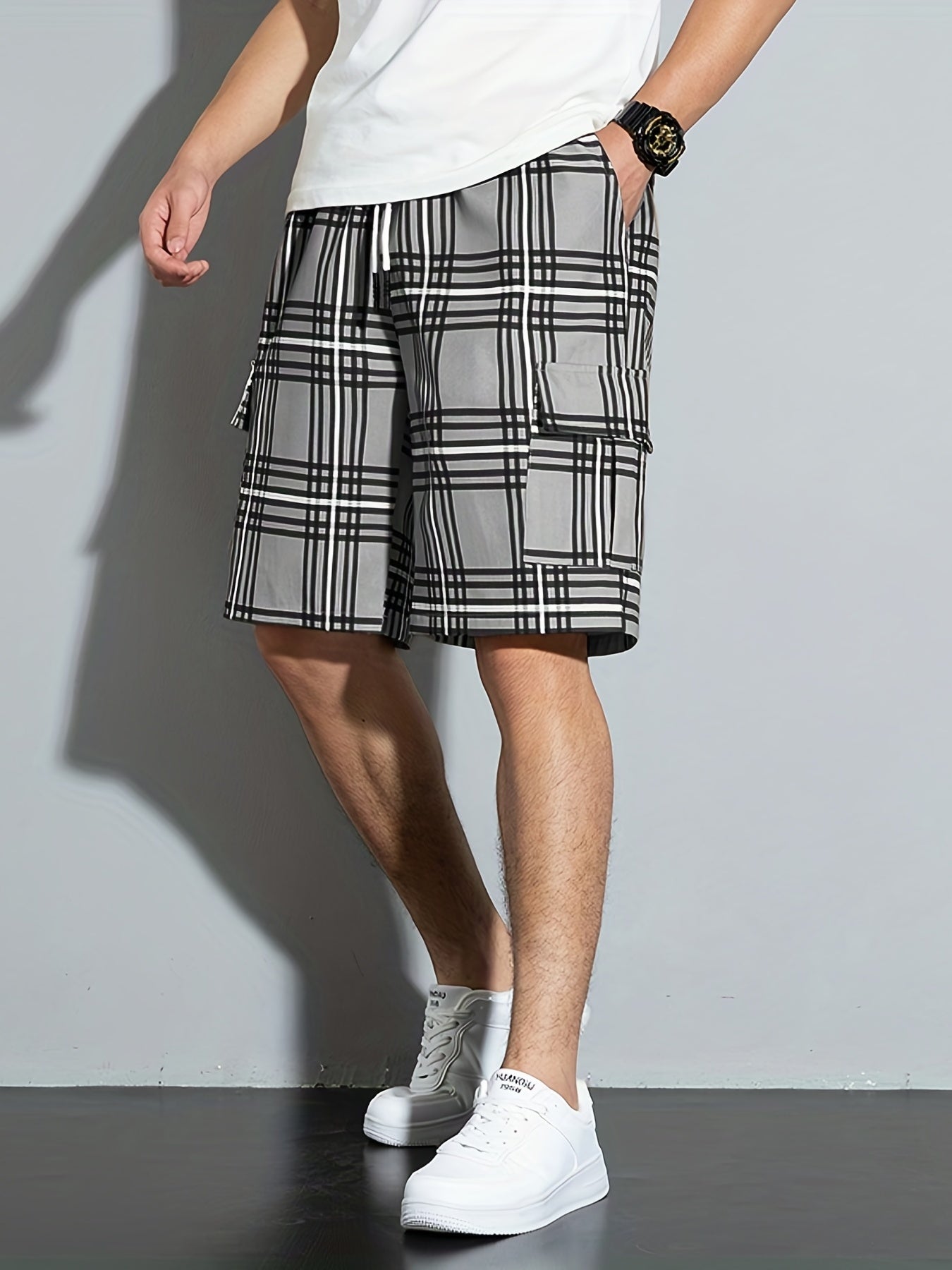 Lässige karierte Strandshorts