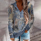 Carl&Coni® - Weißes Paisley Ombre Henley-Oberteil mit Kapuze