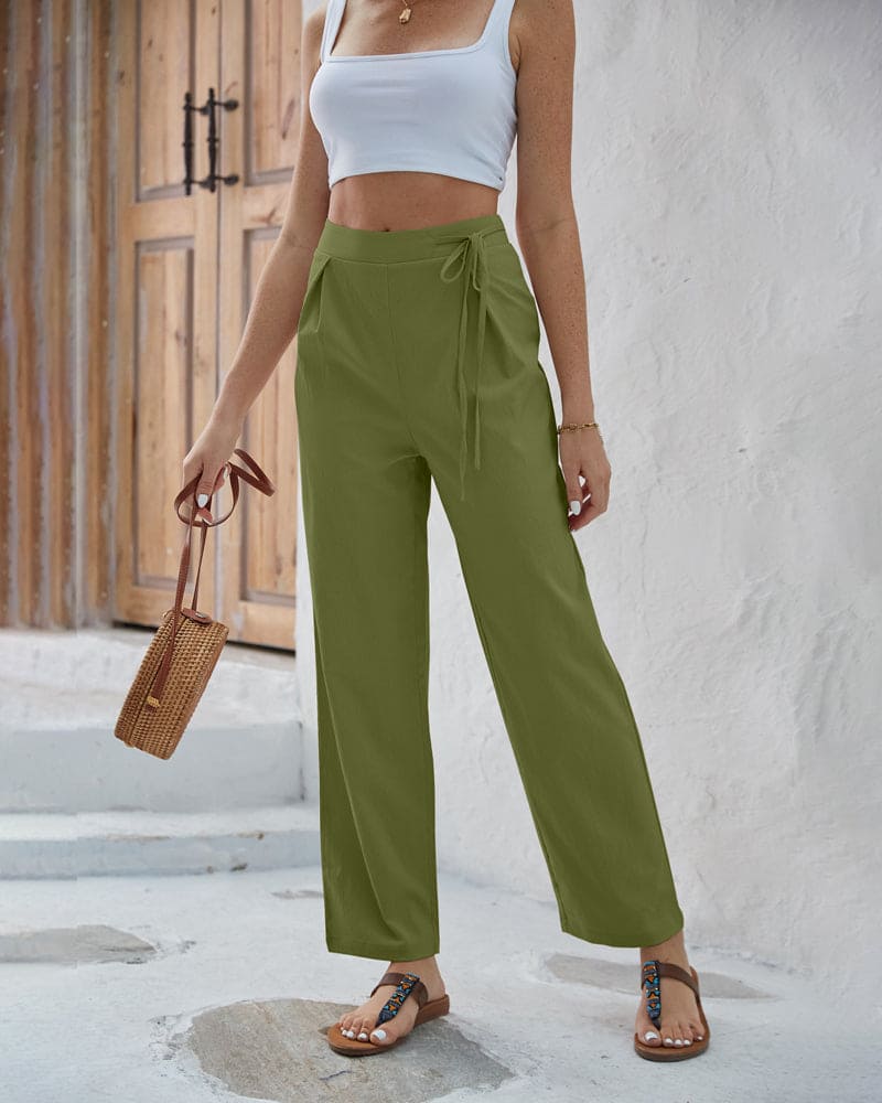 Kirsten - Unifarbene Hose mit hoher Taille