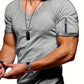LORENZ - Locker geschnittenes Herren-T-Shirt mit V-Ausschnitt