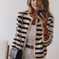 StrickSinn® - Schicke langärmelige gestreifte Strickjacke