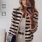 StrickSinn® - Schicke langärmelige gestreifte Strickjacke