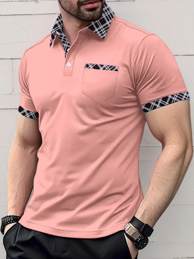 Lucien – regular-fit-golfhemd mit kariertem kragen