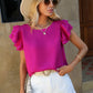 Weißes Rüschenbluse Chic - Sophia