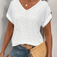 Weißes Lochmuster-T-Shirt - Elena