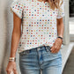 Weißes Punktmuster T-Shirt - Emma