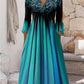 Kleid mit V-Ausschnitt und Farbverlauf