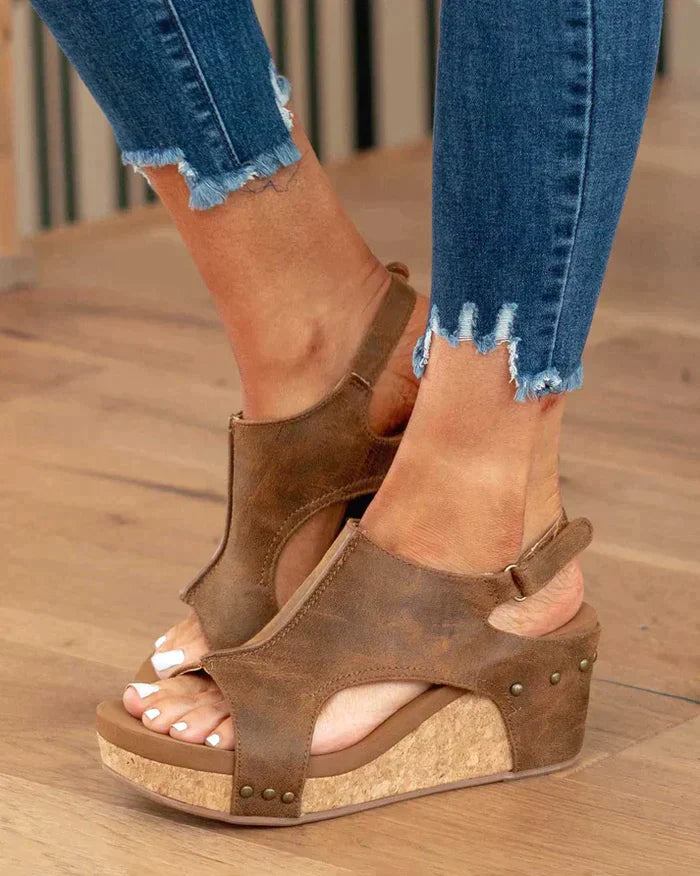 JASMINNA - Trendige Damensandalen mit Keilabsatz und ergonomischem FuÃ?bett