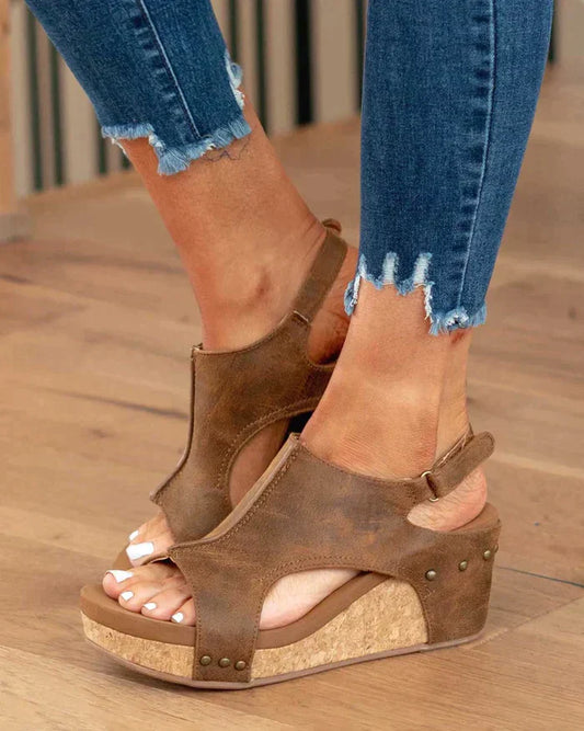 JASMINNA - Trendige Damensandalen mit Keilabsatz und ergonomischem FuÃ?bett