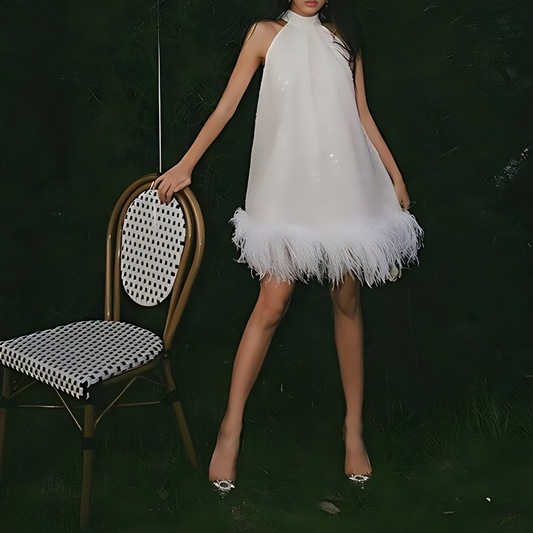 Paillettenbesetztes Federkleid - Aisha