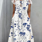 Kleid mit Blumendruck und Spitzenärmeln