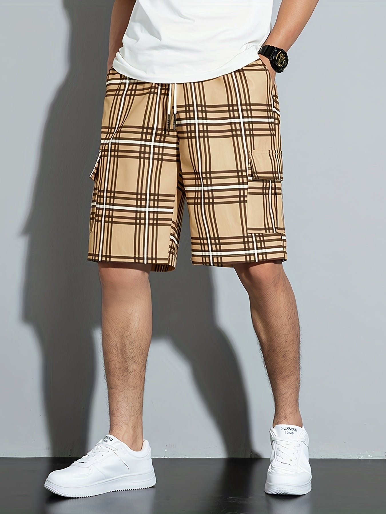 Lässige karierte Strandshorts