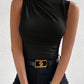 Schwarzes Tanktop mit Raffungen - Natalie