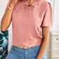 Dunkelblaue Bluse mit Spitzenkragen - Anna