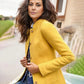 WinterTrend® - Gelbe einfarbige Strickjacke mit langen Ärmeln