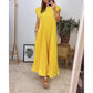 Coralyn - Einfaches einfarbiges Plisseekleid