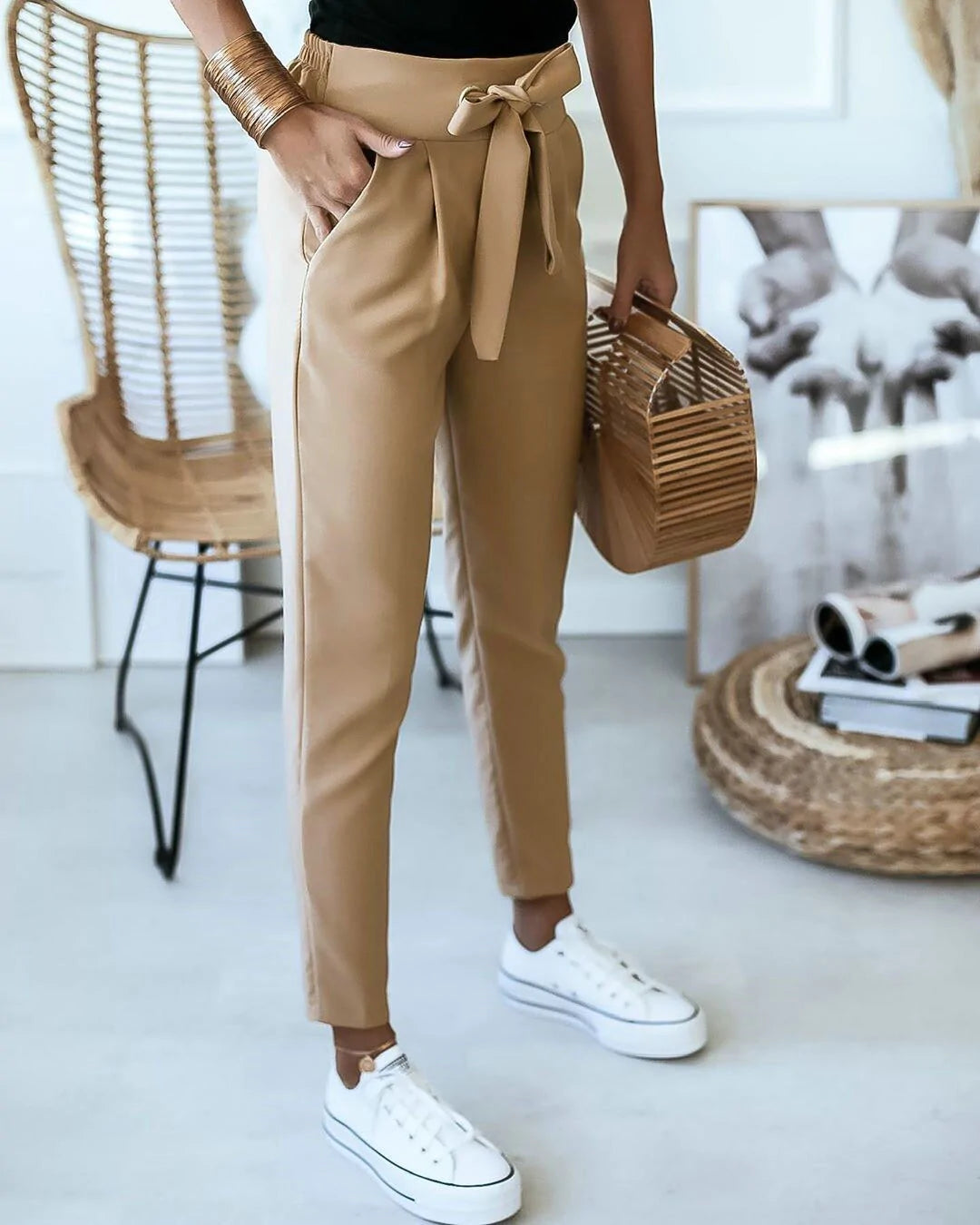 Angelea - Lässige Hose mit hoher Taille