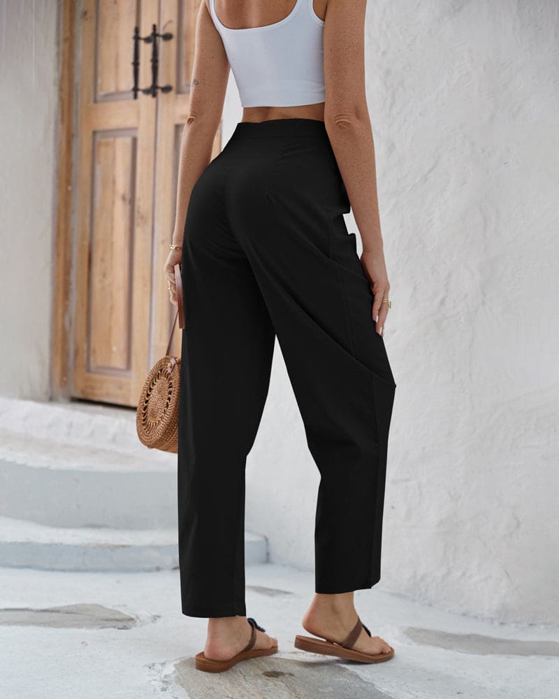 Kirsten - Unifarbene Hose mit hoher Taille