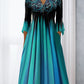 Kleid mit V-Ausschnitt und Farbverlauf