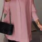 Elegante Oversize-Hemdbluse mit Rollärmeln