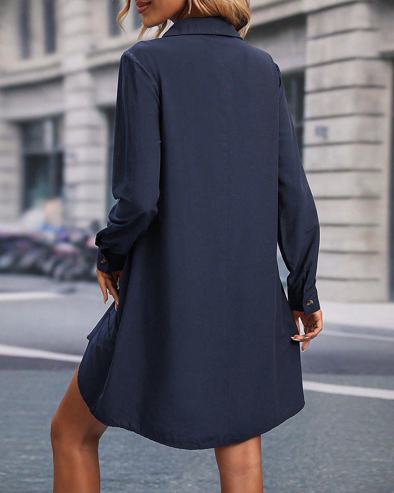 Sophie - Marineblaues Hemdkleid