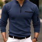 Ben - Sport-Poloshirt mit Stehkragen und Reißverschluss, langärmlig, einfarbig