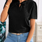 Dunkelblaue Bluse mit Spitzenkragen - Anna