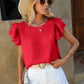 Weißes Rüschenbluse Chic - Sophia