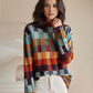 FallStil® - Herbst Pullover mit hohem Halsausschnitt im Schachbrettmuster