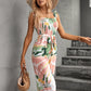 Amabel™ | Bedruckter Jumpsuit mit gerafften Trägern