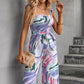 Amabel™ | Bedruckter Jumpsuit mit gerafften Trägern