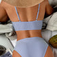 Marie - Gestreifter Bikini-Badeanzug mit Rüschen