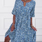 Kleid mit halben Ärmeln und Blumendruck