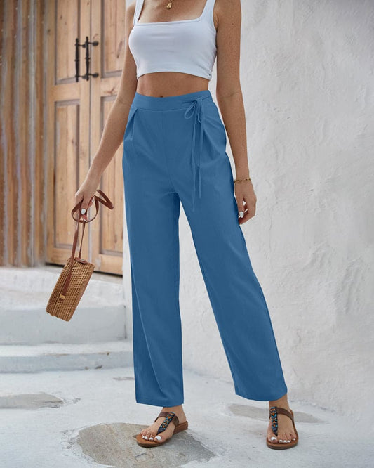 Kirsten - Unifarbene Hose mit hoher Taille