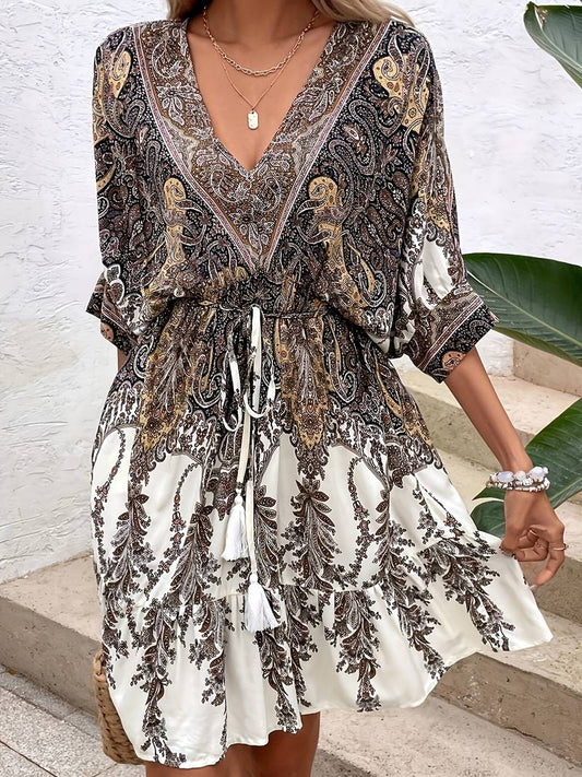 Elegantes kurzärmeliges Kleid für Frühling und Sommer - Sanny