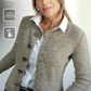 StrickSinn® - Khaki Langarm Strickjacke mit Knopfleiste