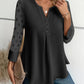 Samantha – elegantes langarm-top mit gekerbtem ausschnitt