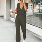 MISS PETAL V-Ausschnitt Jumpsuit | Damen Sommer Overall mit kurzen Ärmeln