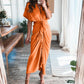 Helena - Beiges Wickelkleid mit Eleganz
