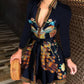 Lena - Kurzes Blau-Oranges Kleid